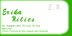 erika milics business card